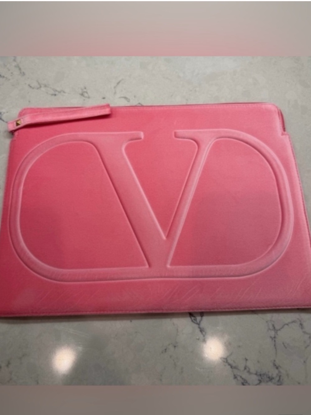 Valentino Pink Embossed V Zip 15inch laptop case